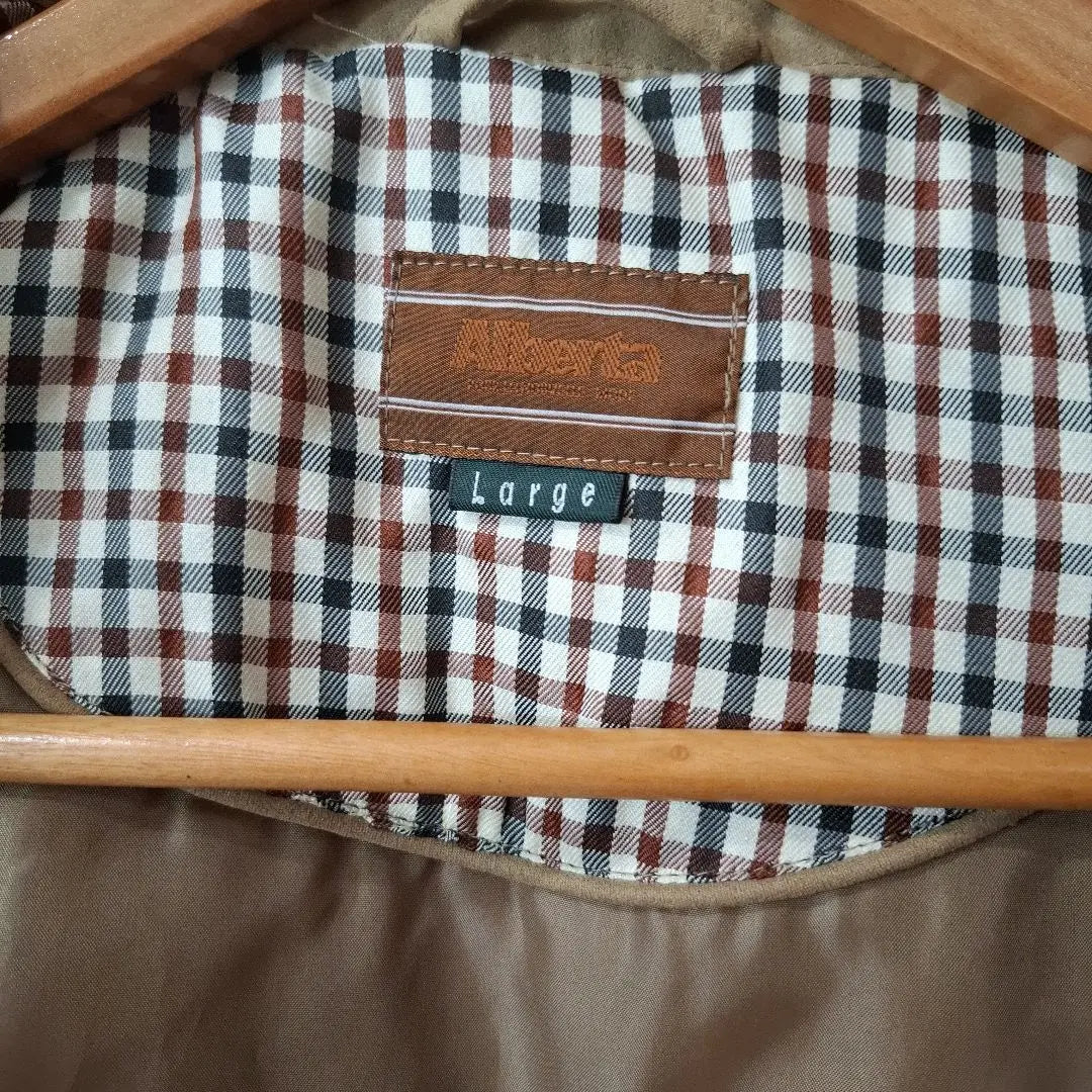 AIberta Beige Check Pattern Lining Casual Jacket Size L