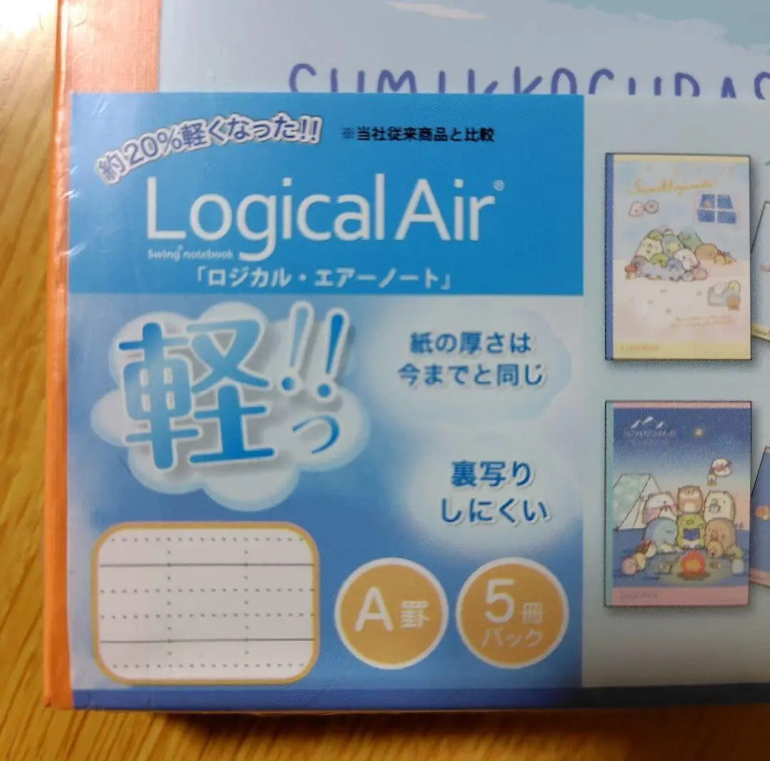 Sumiruko Gurashi Logical Air Note Semi B5/A Reglas/30 piezas 5 libros x 2 (10 libros) | すみっコぐらし ロジカルエアーノート セミB5/A罫/30枚 5冊×2(10冊)