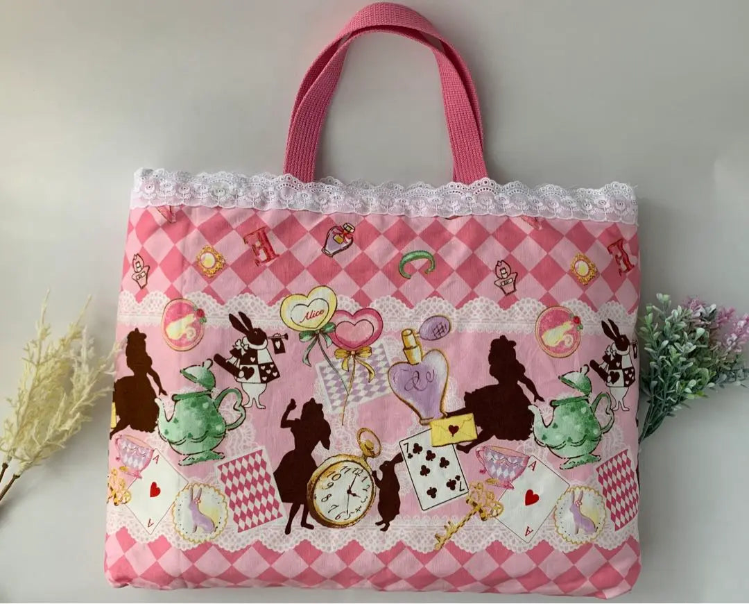 2⃣6⃣Handmade Alice's lesson bag, pink, picture book bag, preparation for kindergarten and school entrance