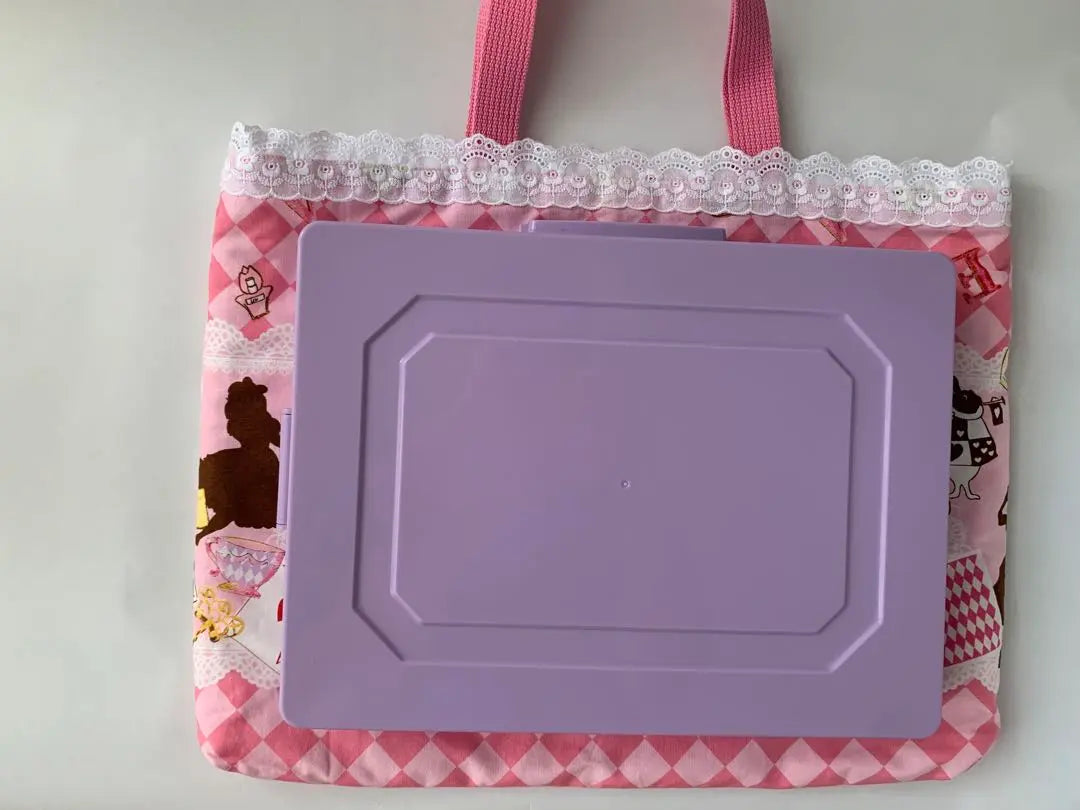 2⃣6⃣Bolsa de lecciones de Alicia hecha a mano, rosa, bolsa de libros ilustrados, preparación para el jardín de infantes y la entrada a la escuela