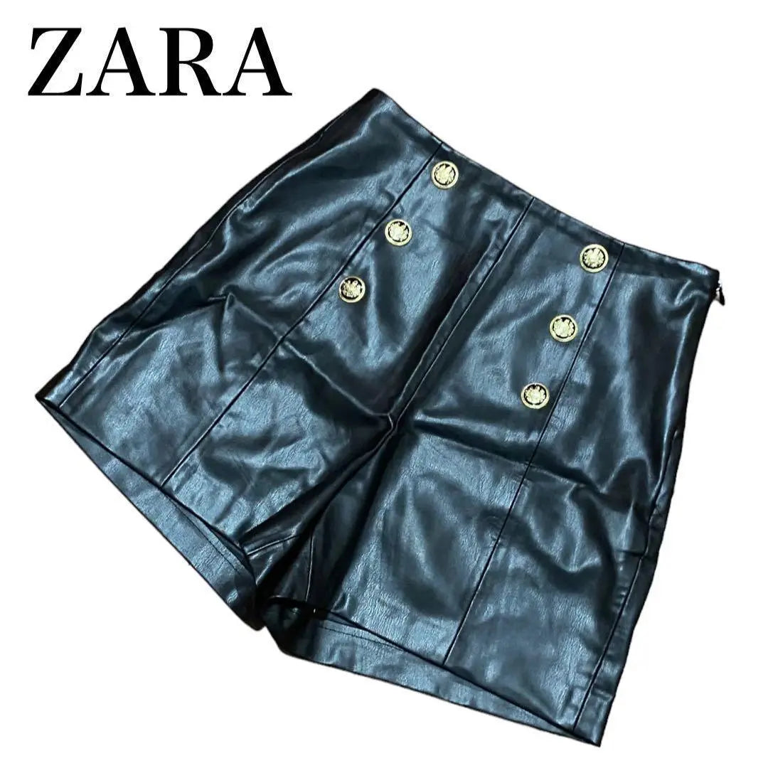 [ZARA] Women's Shorts Black Gold Button Cute