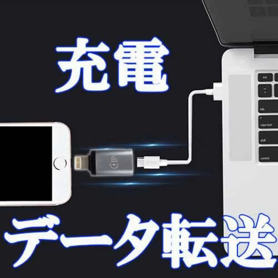 USB Type-C female ⇒ Lightning male conversion adapter charging