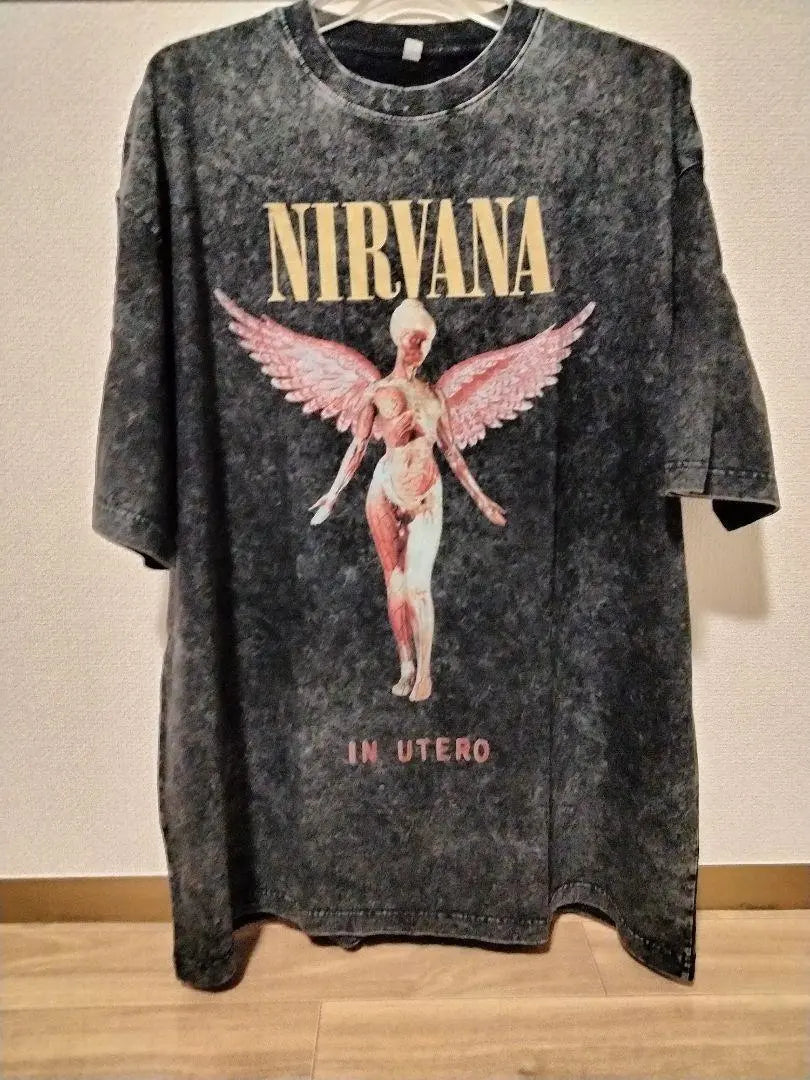 Popular Nirvana T -shirt vintage processing style No black printing | 大人気　ニルヴァーナTシャツ　ヴィンテージ加工風　ブラック　印字なし　ゆったり