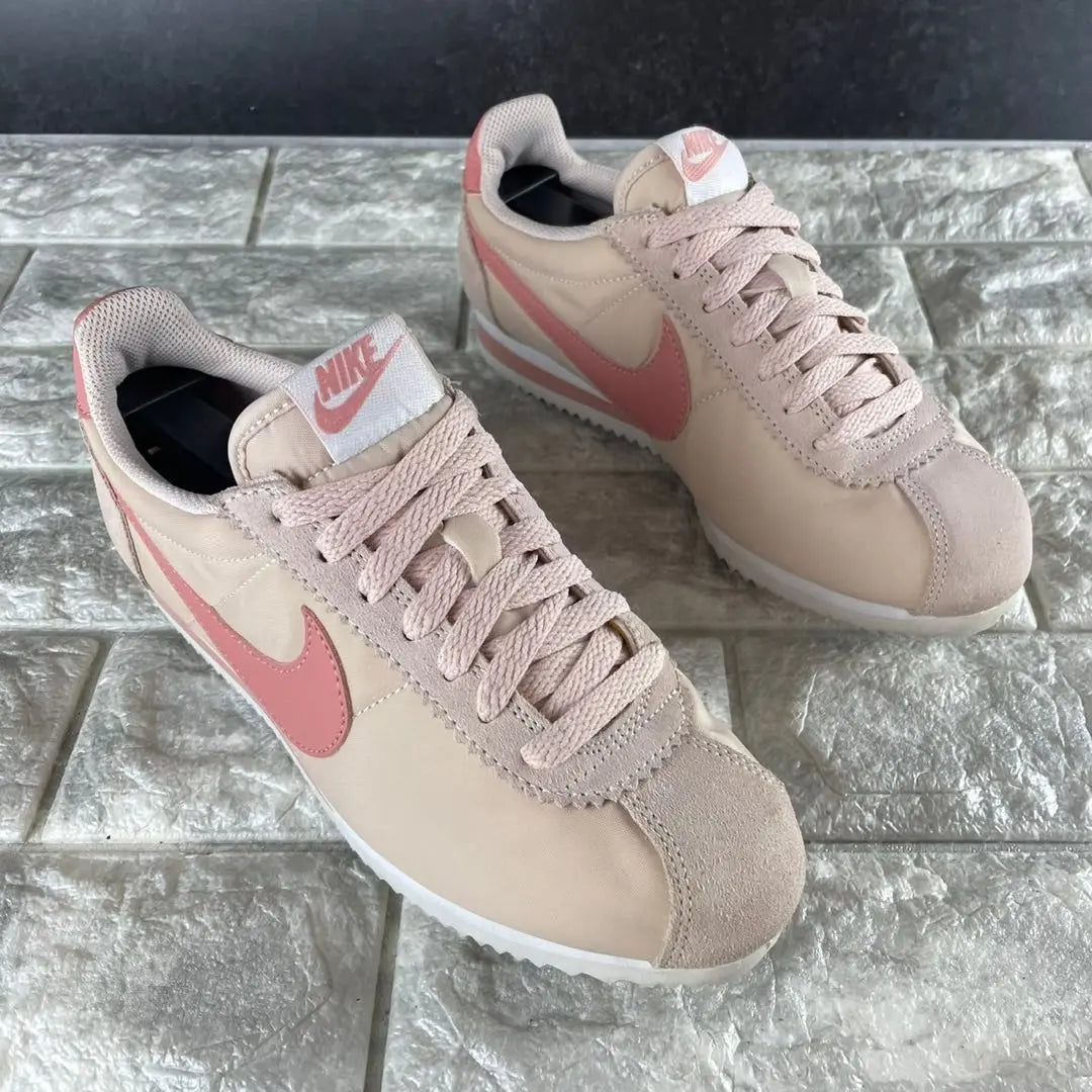 ★Extremely beautiful NIKE Cortez Nylon Sneakers Pink 22.5