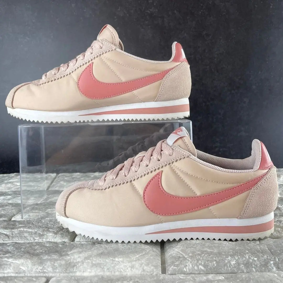 ★Extremely beautiful NIKE Cortez Nylon Sneakers Pink 22.5