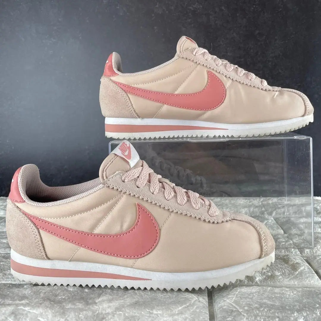 ★Extremely beautiful NIKE Cortez Nylon Sneakers Pink 22.5