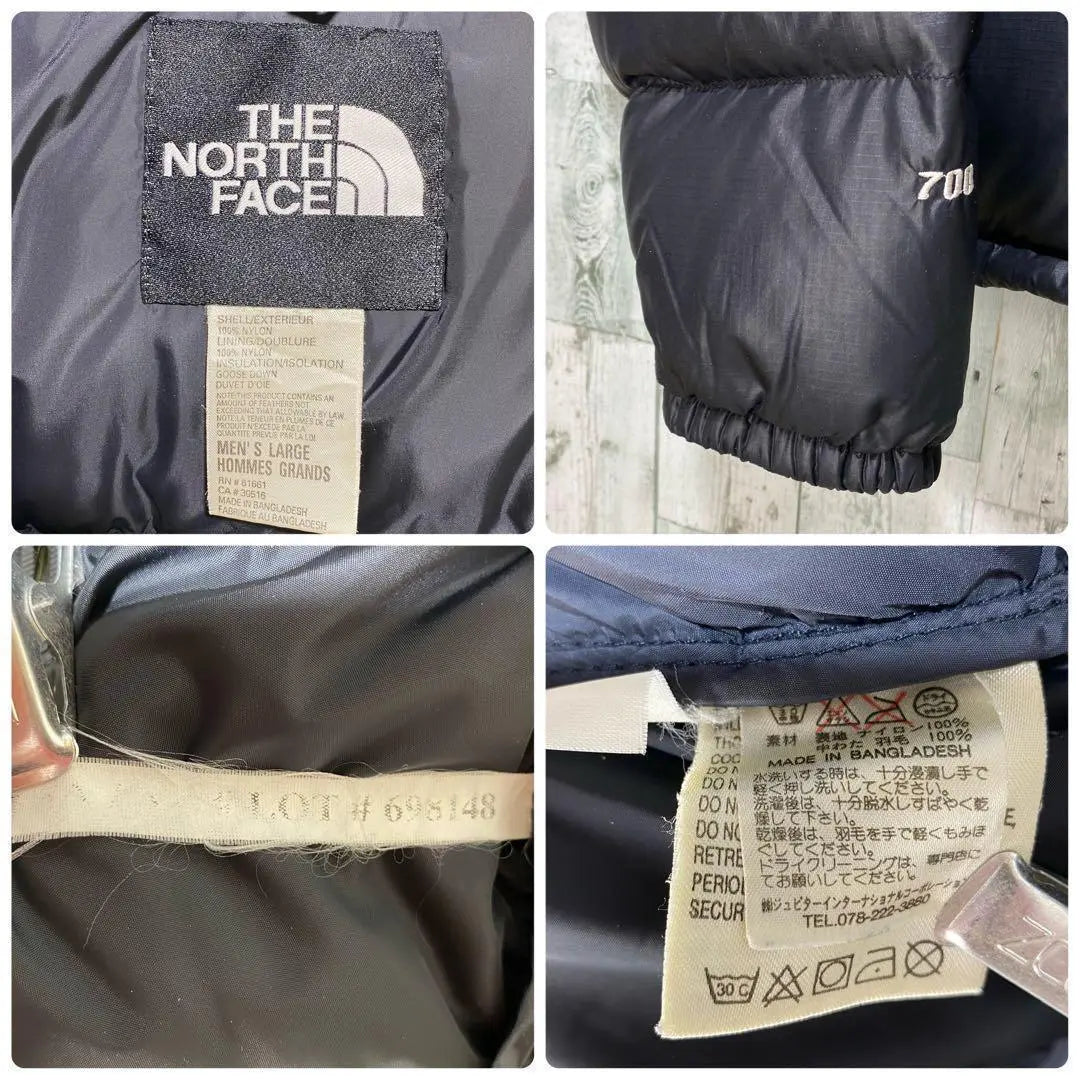 [ * Popular] Chaqueta de plumas Nupshi con logotipo bordado de North Face ★ negra, talla L, relleno 700