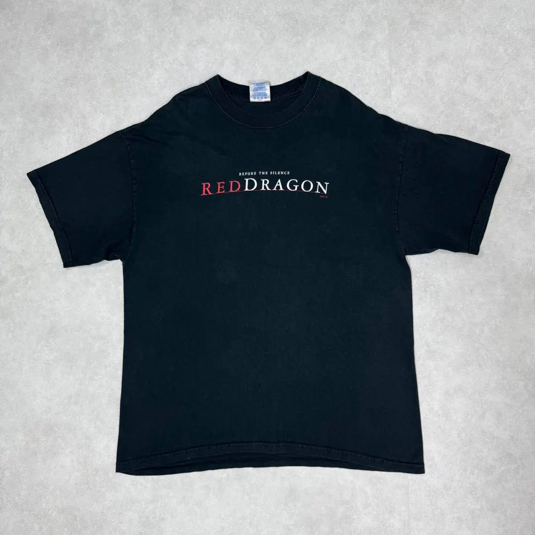 Vintage 00s Red Dragon Short Sleeve Shirt Movie Movie Black Black