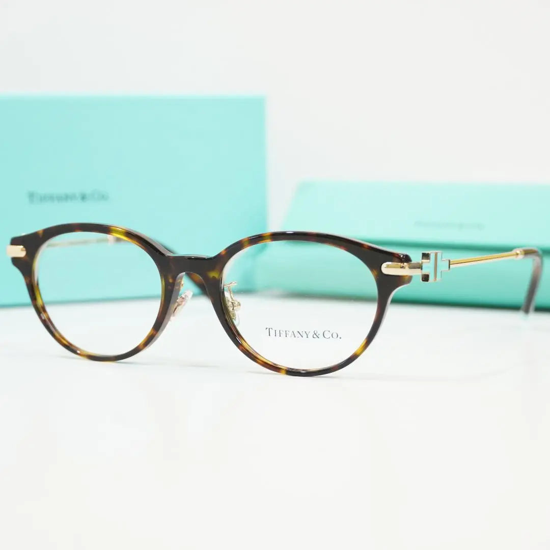 Brand new, unused Tiffany glasses frame, T-mark part regular model, brown