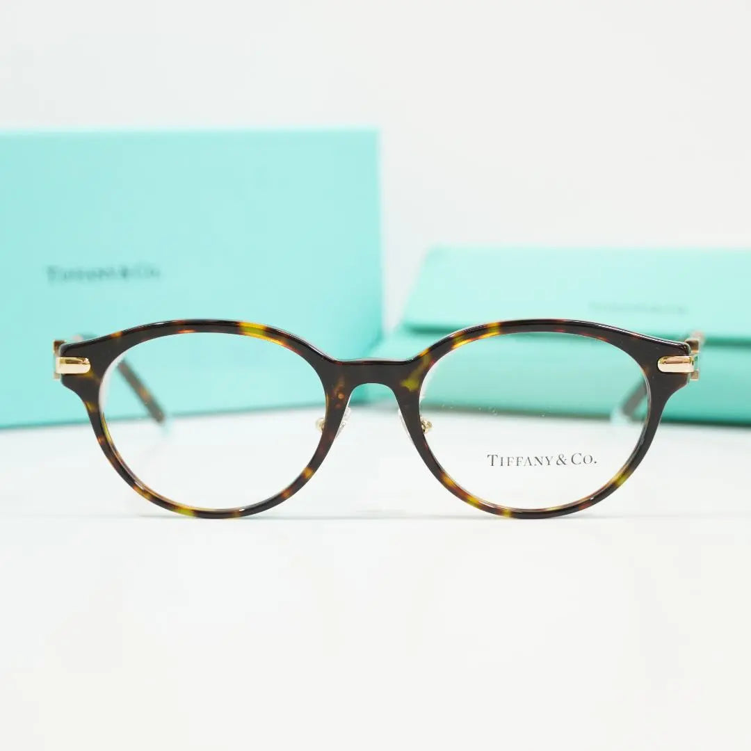 Brand new, unused Tiffany glasses frame, T-mark part regular model, brown