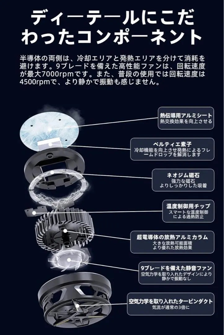 ❤️El modelo compatible ❤️Ventilador de refrigeración para teléfono inteligente Perchae teléfono inteligente magnético elemental | ❤️多機種対応❤️スマホ冷却ファン ペルチェ素子 磁気式 スマホ散熱器 軽量