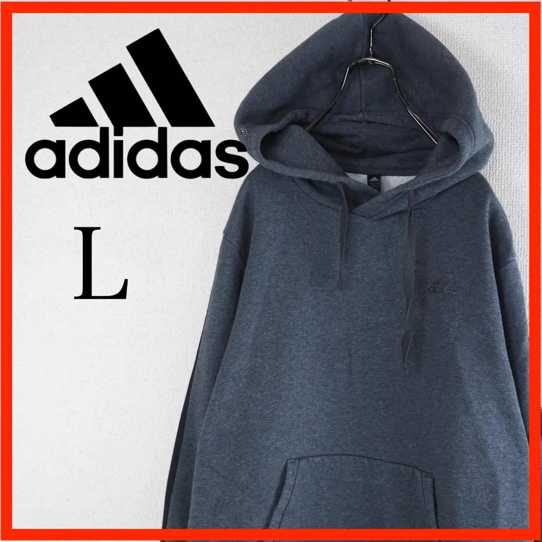 ★ Belleza ★ Adidas Parker Grey L Trainer Back Brushed | ★美品★アディダス パーカー グレー L トレーナー 裏起毛