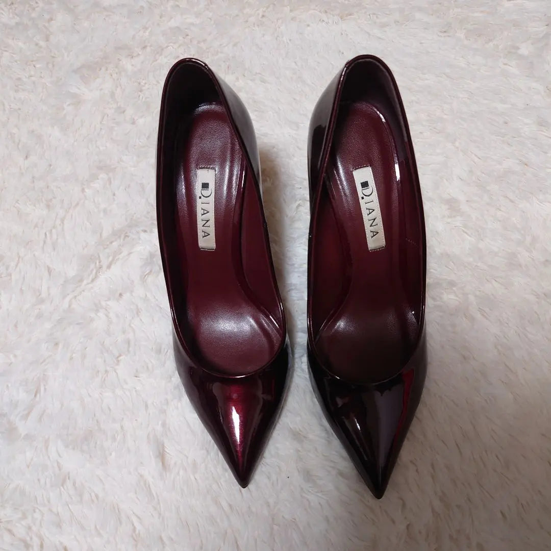 ✨Good condition✨ Diana Pointed Toe Stilettoe Bordeaux Enamel | ✨美品✨ダイアナ ポインテッドトゥ ピンヒール ボルドー エナメル