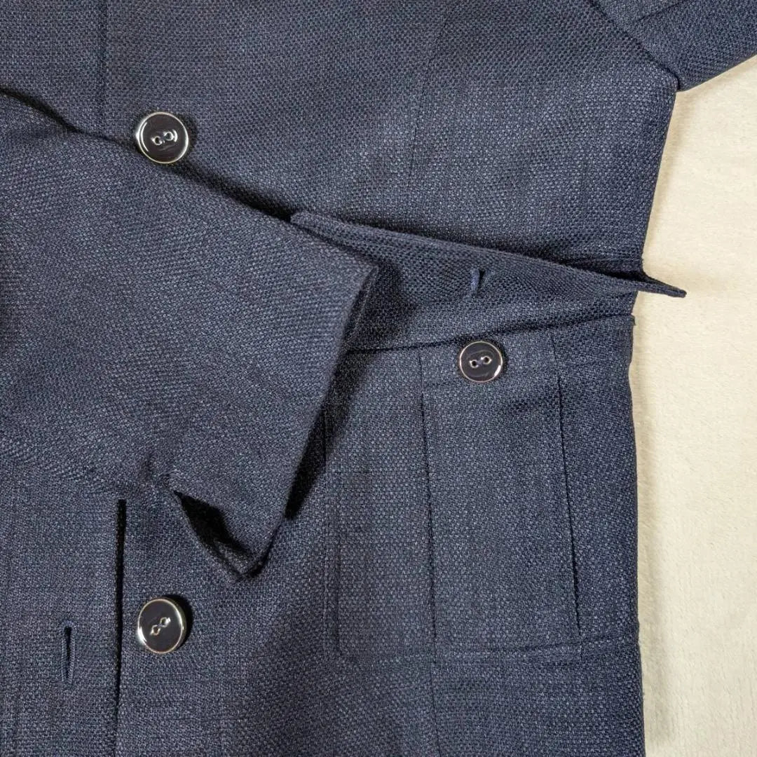 [Proportion] No color jacket navy 2 M beautiful goods formal | 【プロポーション】ノーカラージャケット　ネイビー　2　M　美品　フォーマル