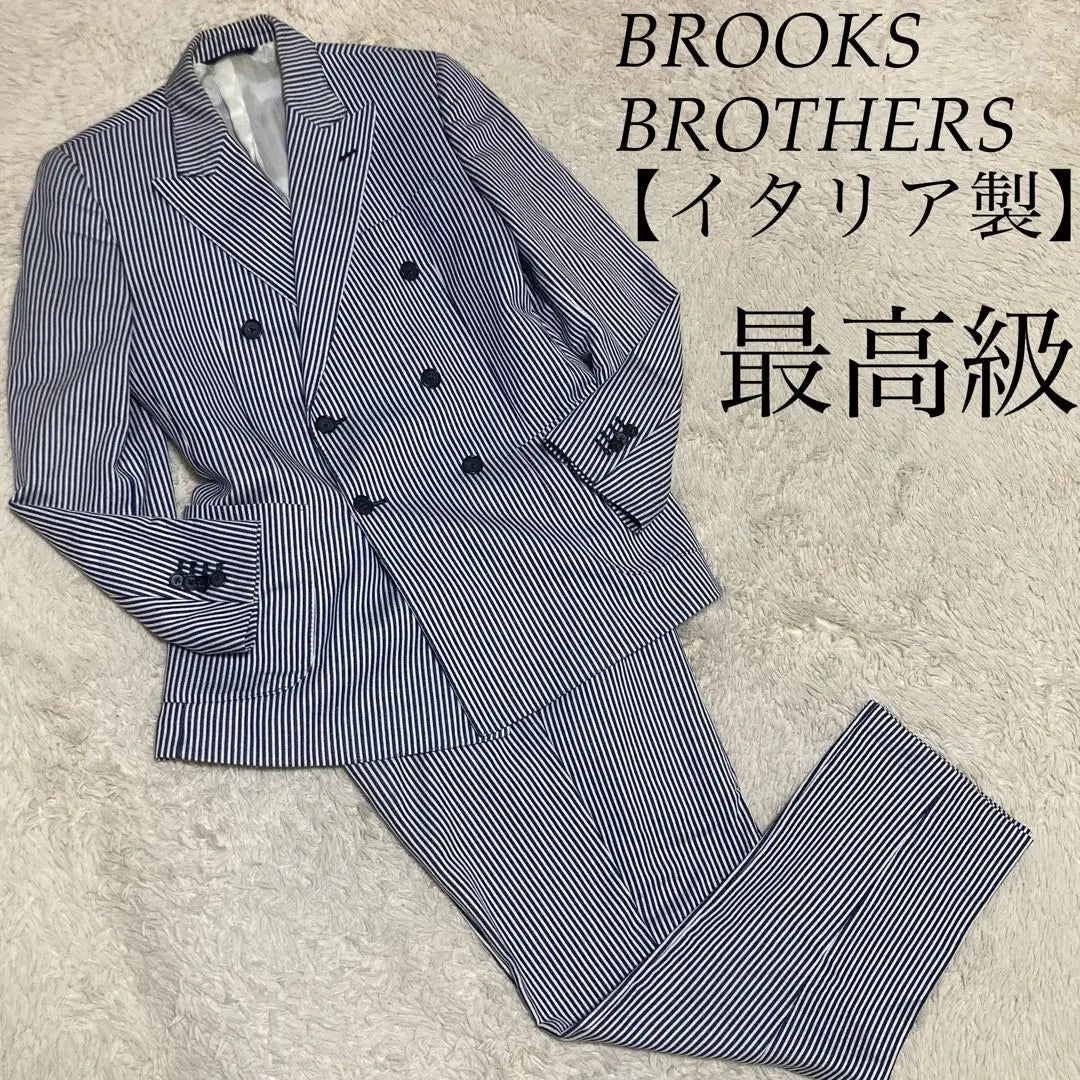 BROOKS BROTHERS [Made in Italy] Stripe Double Top Quality Suit