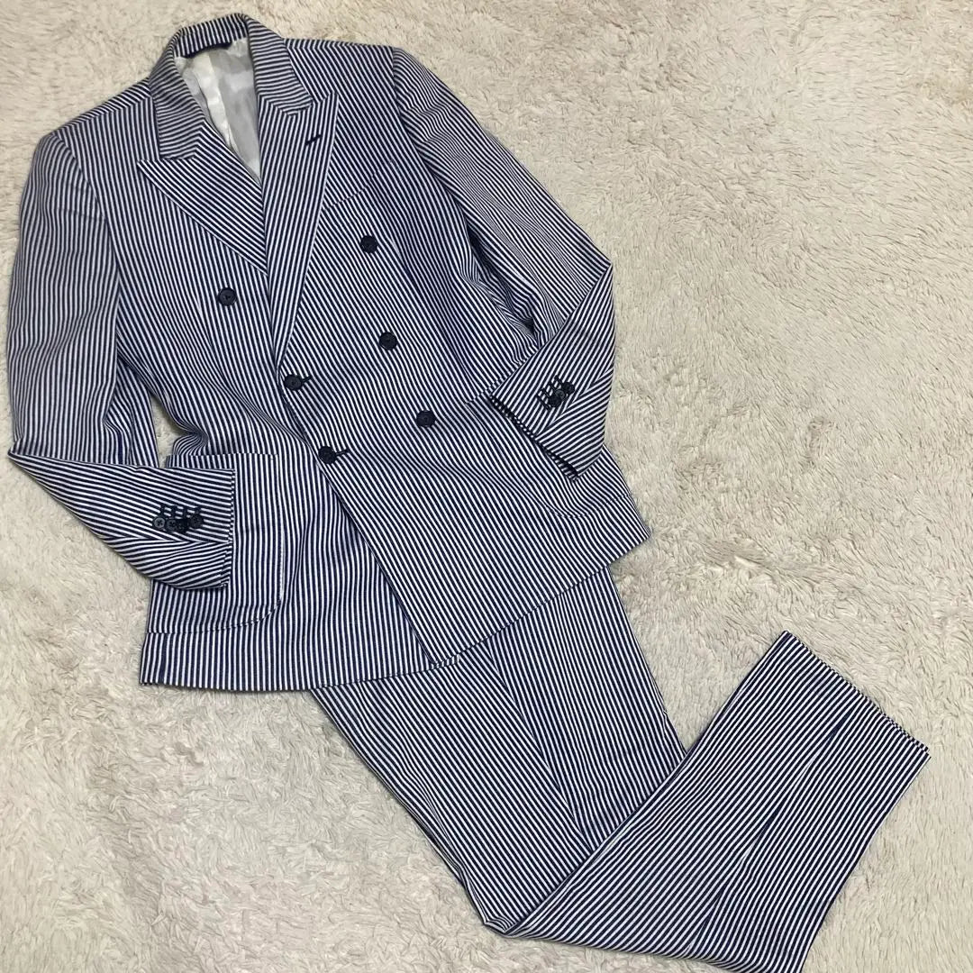 BROOKS BROTHERS [Made in Italy] Stripe Double Top Quality Suit