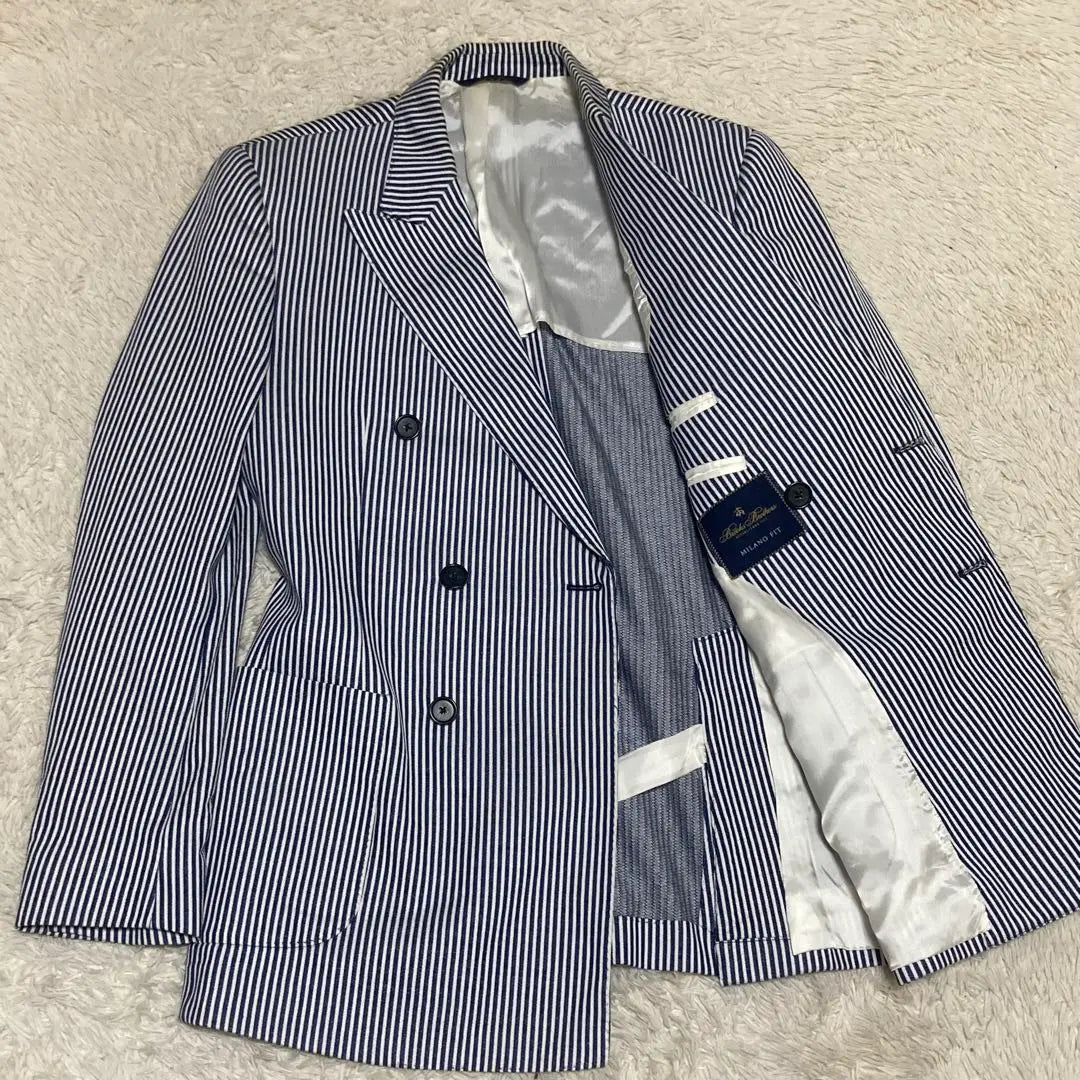 BROOKS BROTHERS [Made in Italy] Stripe Double Top Quality Suit