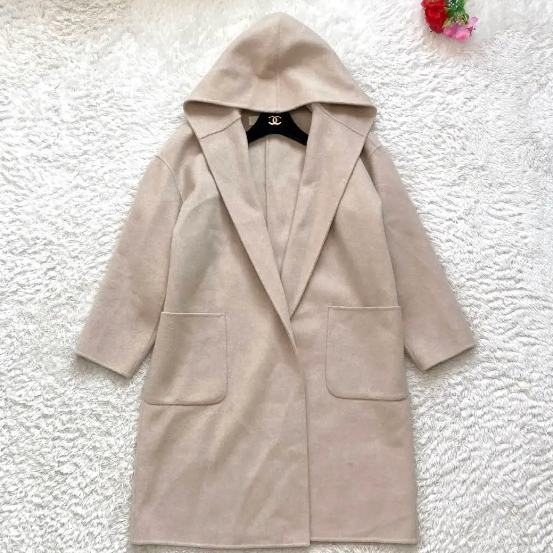 Unused ✨Galleevee Wool Double Face Open Collar Hooded Coat