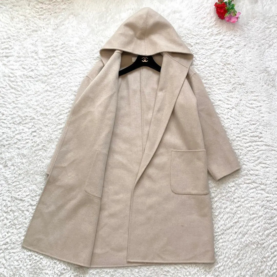 Unused ✨Galleevee Wool Double Face Open Collar Hooded Coat