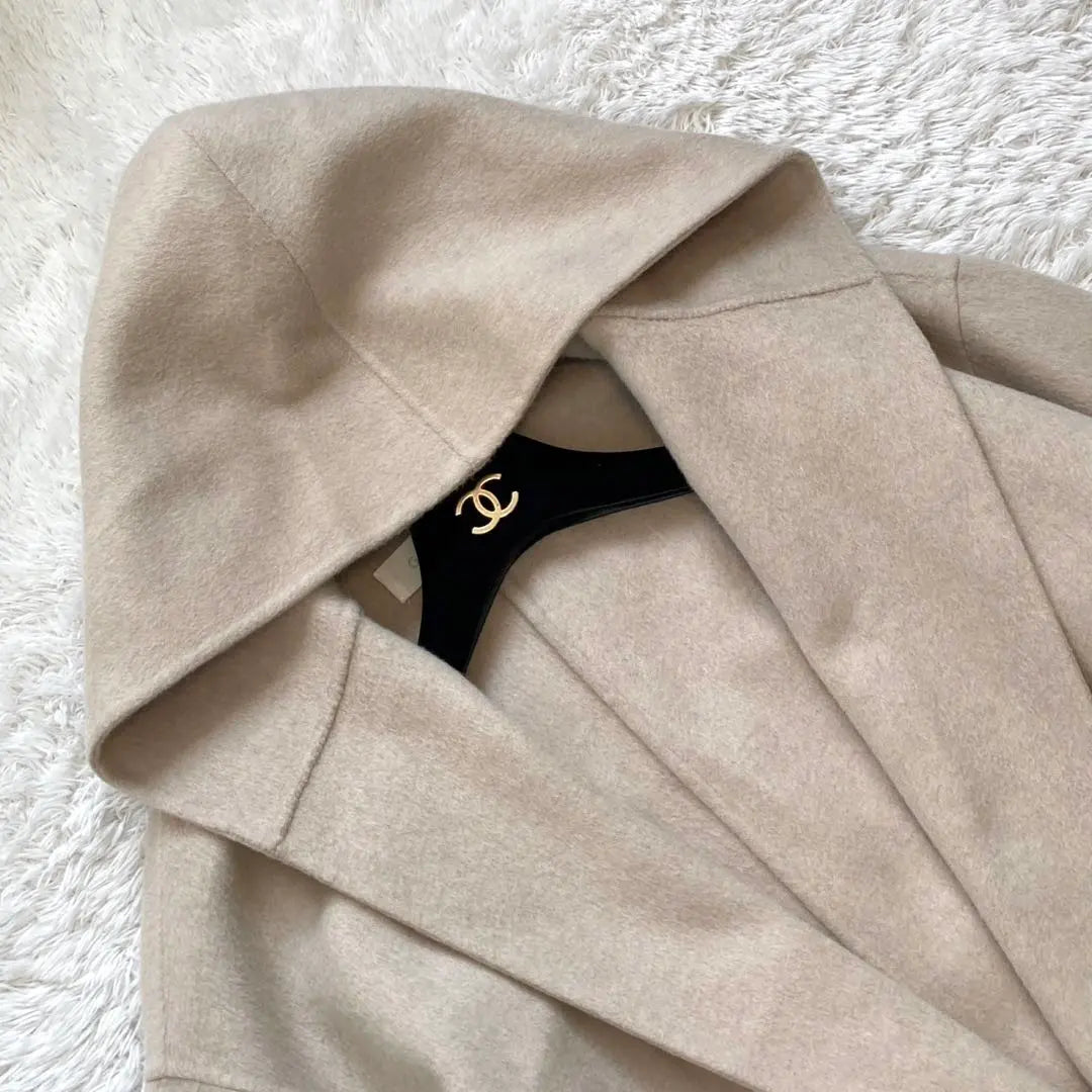 Unused ✨Galleevee Wool Double Face Open Collar Hooded Coat