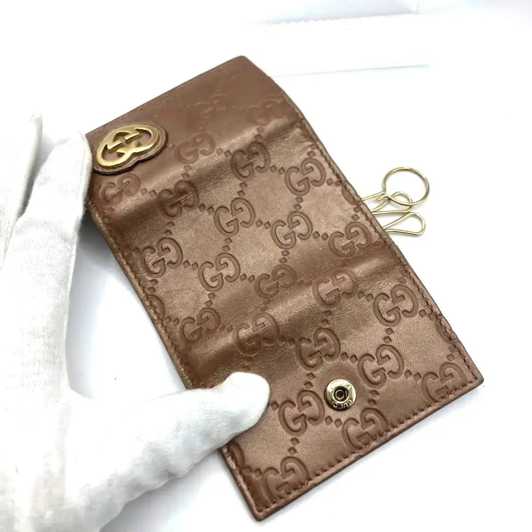 Estuche GUCCI de piel con estampado GG para 6 llaves (0074)