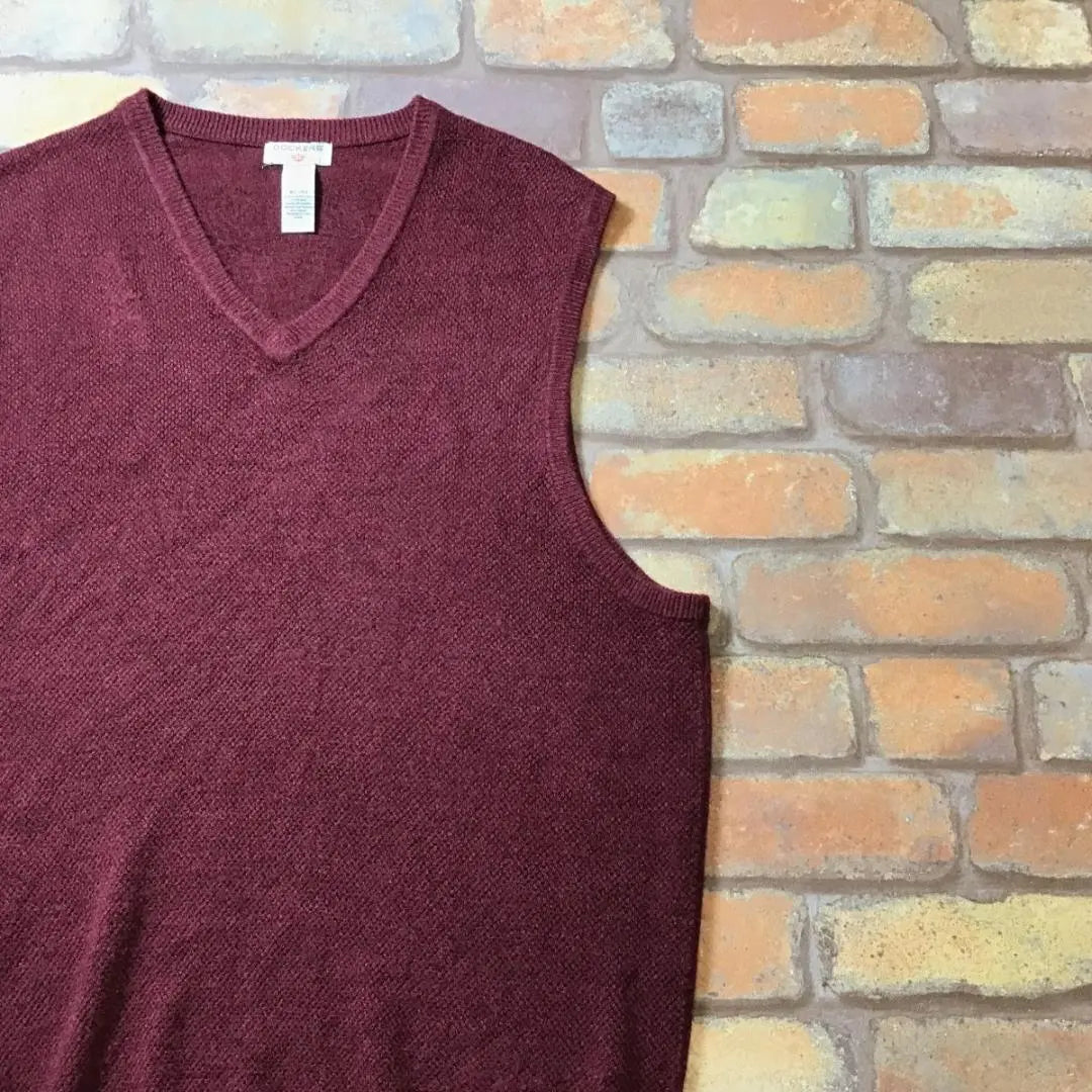 ME7-979 USA Vintage Dockers V-neck Vest Wine Red Large