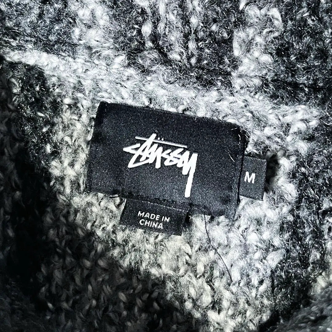 [Extremely beautiful M] Stussy embroidered tab logo striped Mexican parka