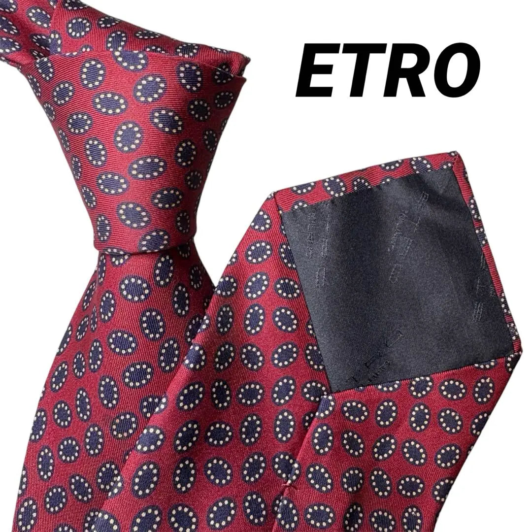 ✨Casi sin usar✨ETRO Corbata Etro, estampado integral, burdeos