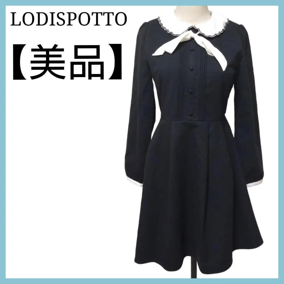 Beautiful condition LODISPOTTO long dress long sleeve autumn/winter formal black ribbon