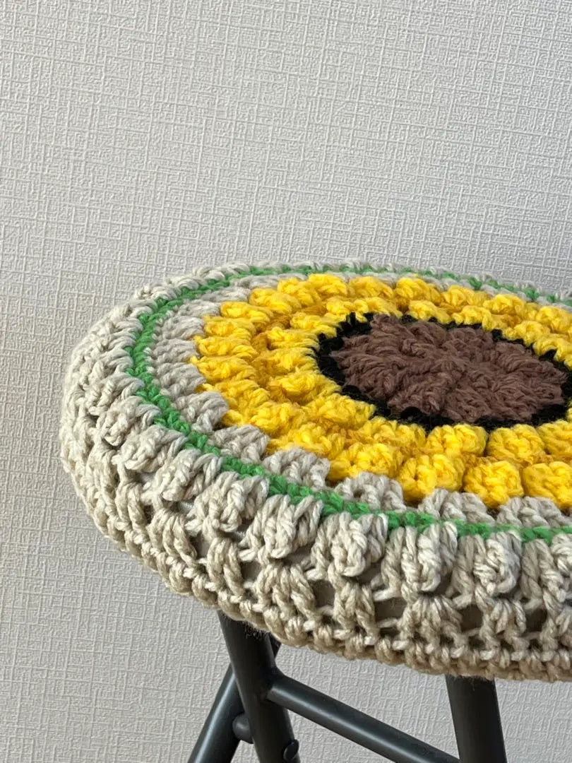 Round chair cover Sand beige x Sunflower style