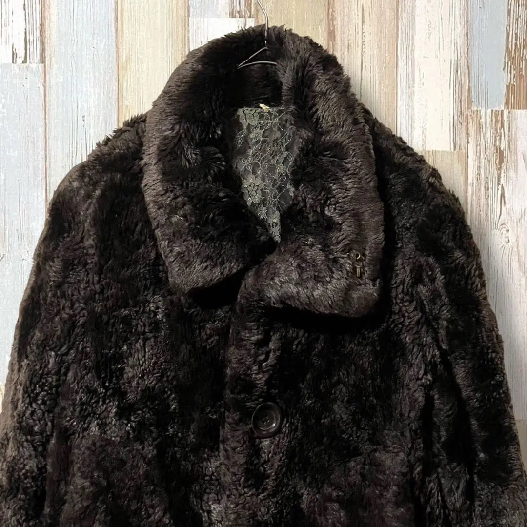 Lope Picnic Faux Fur Jacket Monster Fur Coat M Brown