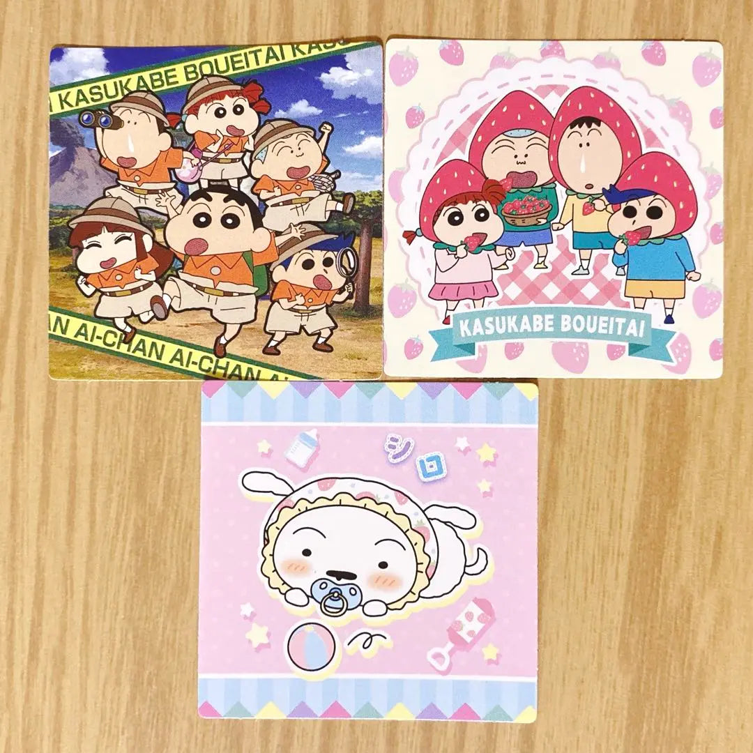 Crayon Shin-chan Chocobi Sticker Kasukabe Defense Force & Shiro 3 points