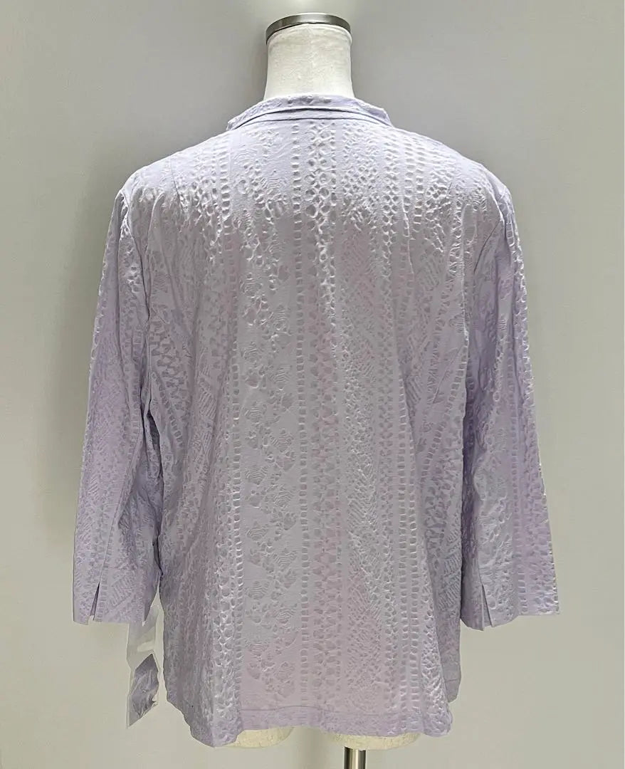 [Lerian] New, thin, lavender, flower-like openwork pattern, 3/4 sleeve jacket, 13+