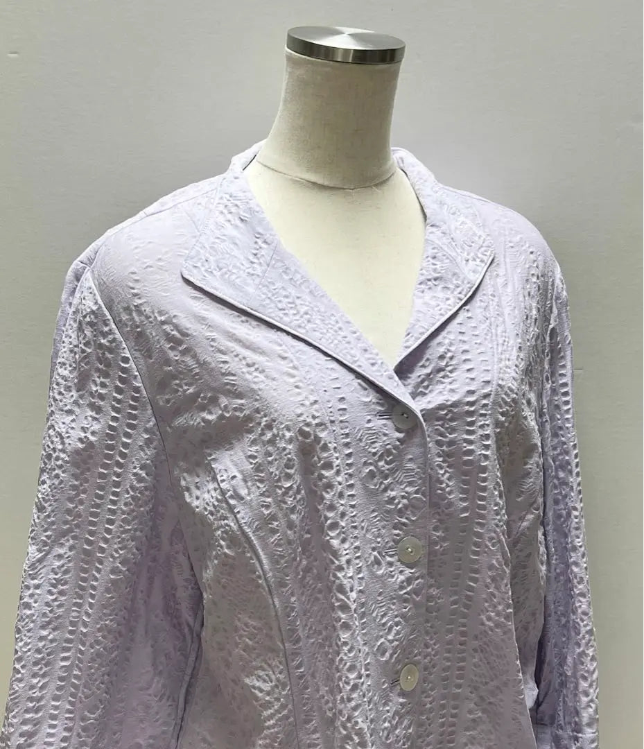 [Lerian] New, thin, lavender, flower-like openwork pattern, 3/4 sleeve jacket, 13+