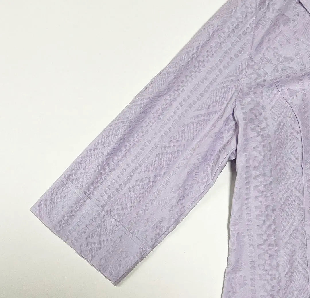 [Lerian] New, thin, lavender, flower-like openwork pattern, 3/4 sleeve jacket, 13+