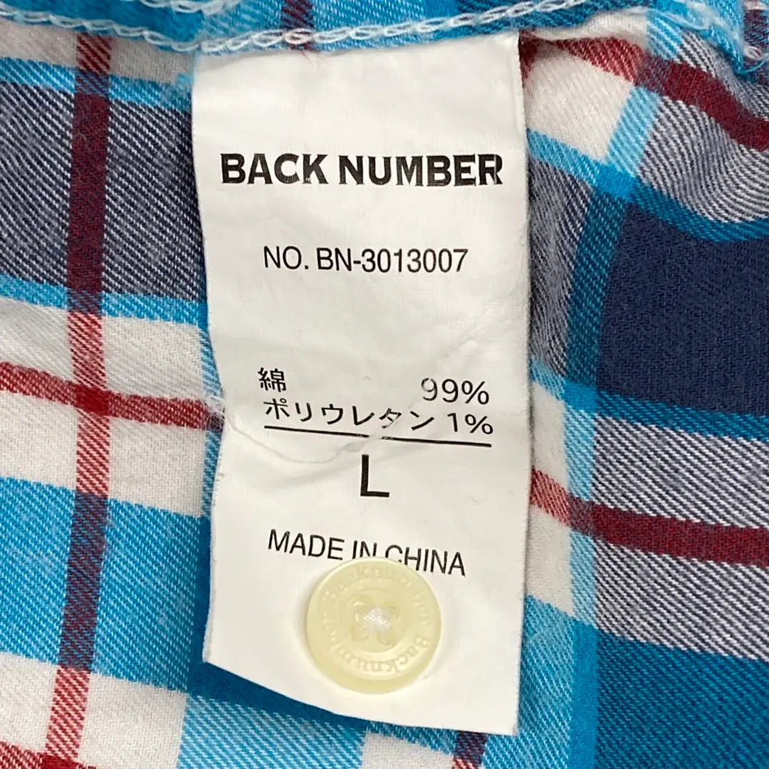 ⭐︎R60287T⭐︎ BACK NUMBER Shirt Black White Light Blue