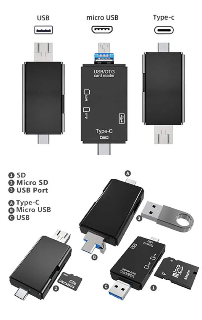 Memory card reader SD card usb 3.0 microsd data transfer