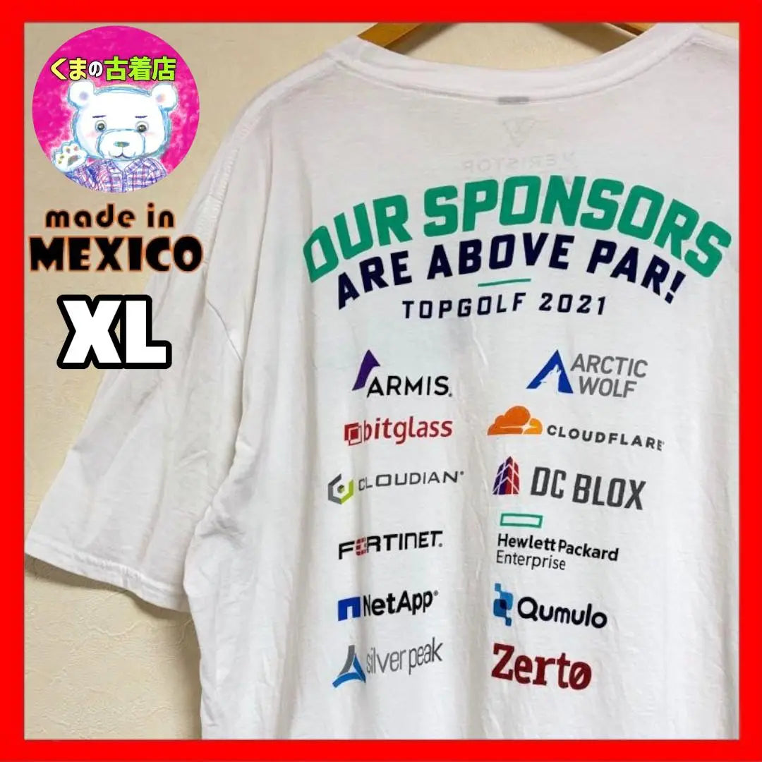 Ropa vintage de USA hecha en México Camiseta patrocinada TOPGOLF Blanco XL | usa古着 メキシコ製 スポンサー Tシャツ TOPGOLF ホワイト XL