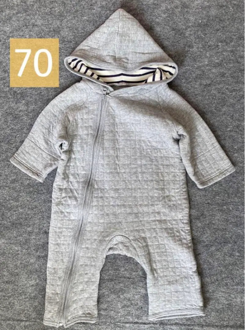 Senshukai romper with legs 70 quilt cold protection gray zipper boy girl