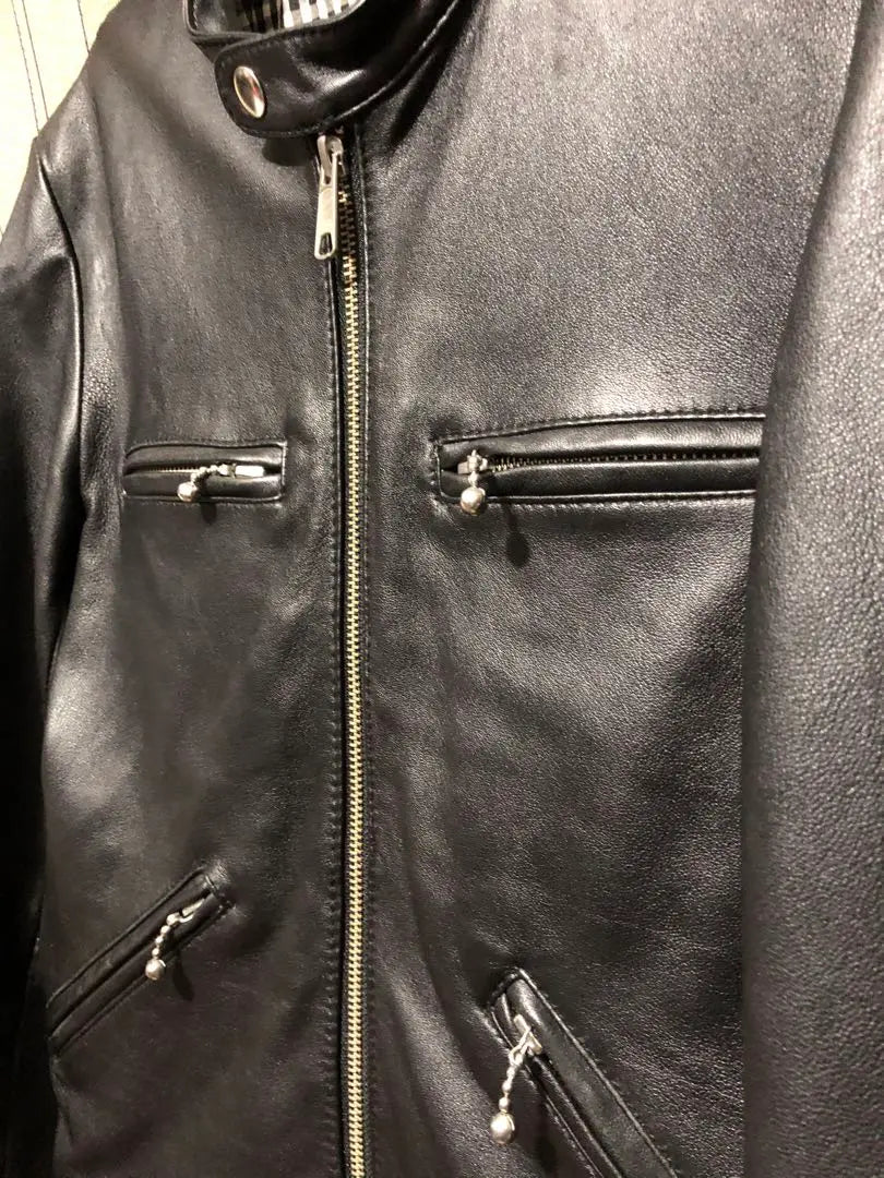 VANQUISH Jacket. Lamb Leather Single Rider / Black / S /