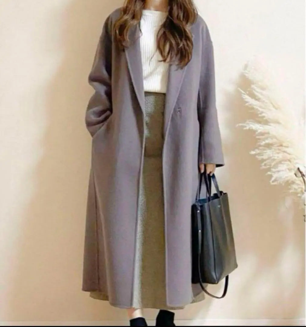 United Arrows❤︎River coat long coat no collar coat