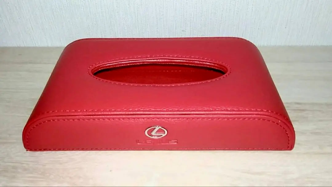 Caja de pañuelos Lexus de piel sintética de color rojo