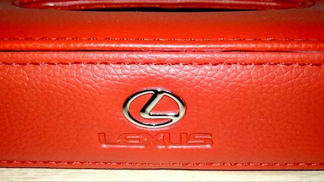 Caja de pañuelos Lexus de piel sintética de color rojo