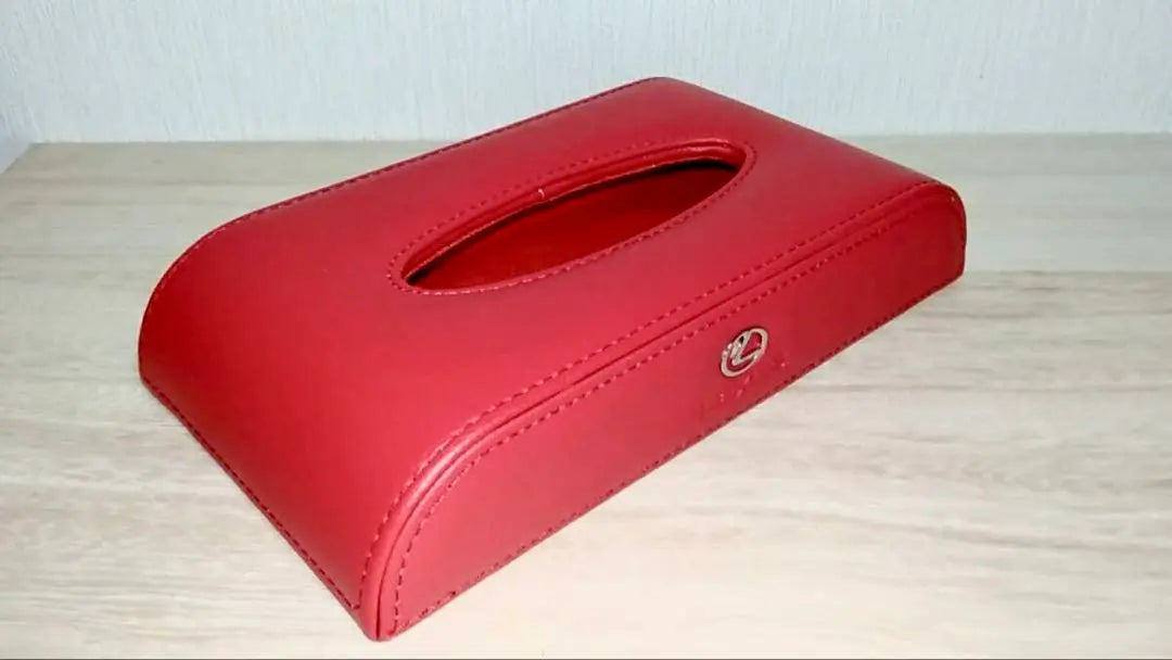 Caja de pañuelos Lexus de piel sintética de color rojo