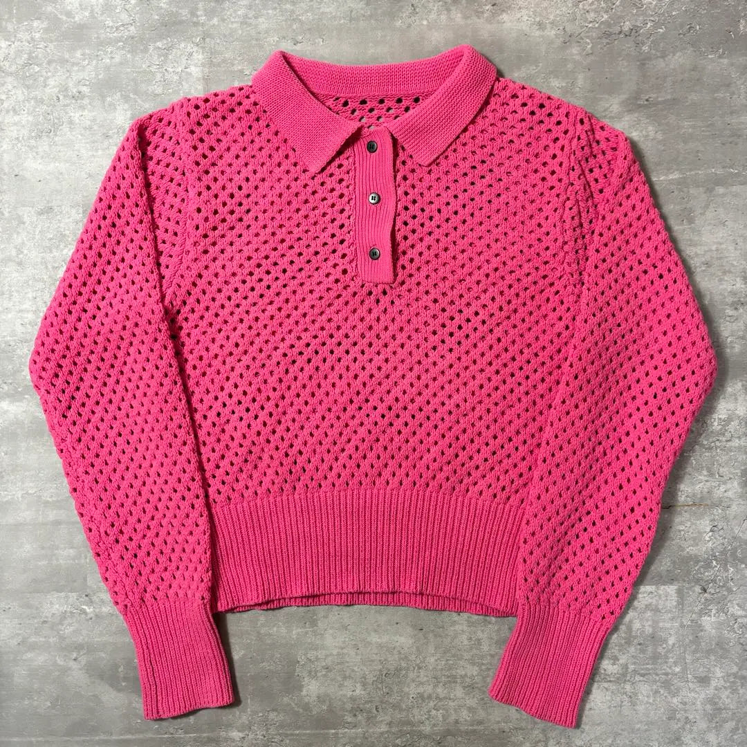 Vintage Mesh Knit Polo Shirt Vintage Y2K