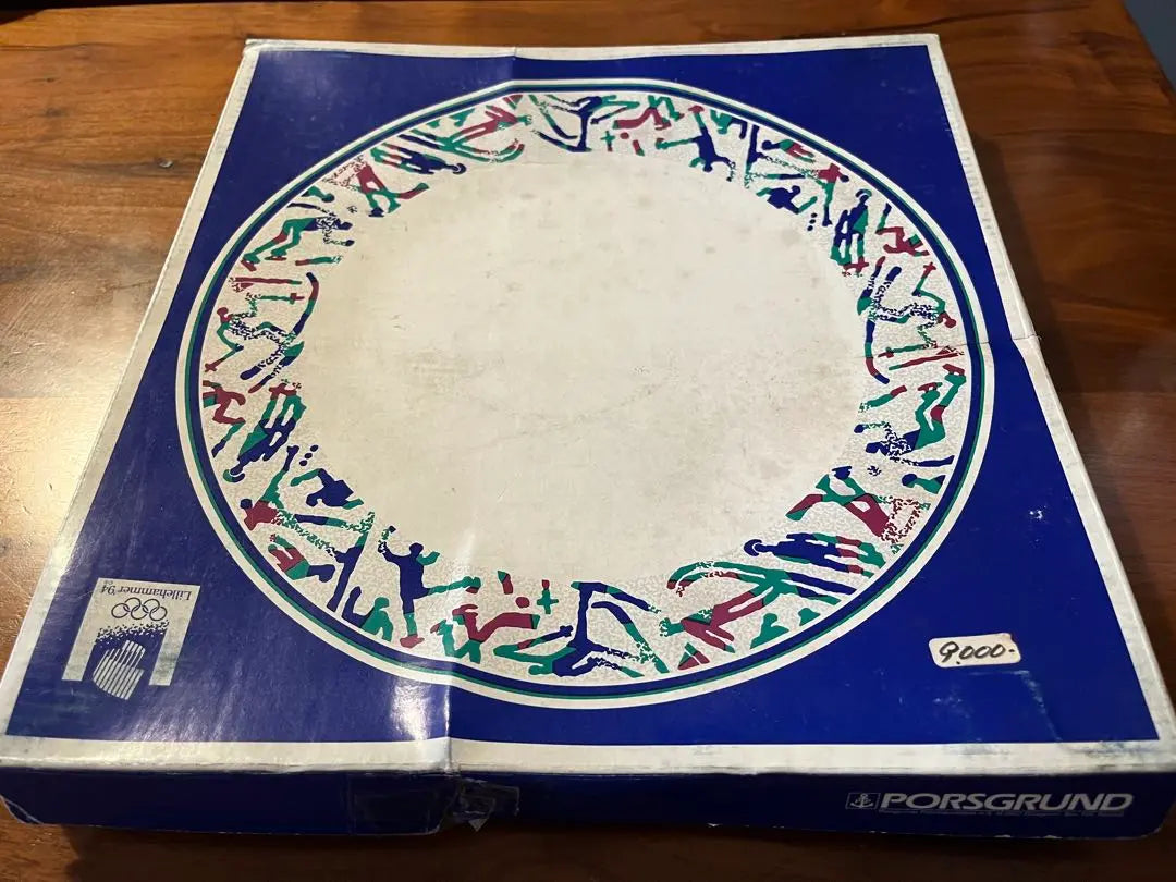 Porsgrund Olympic plate with box (Box is crushed and torn) Brand new and unused