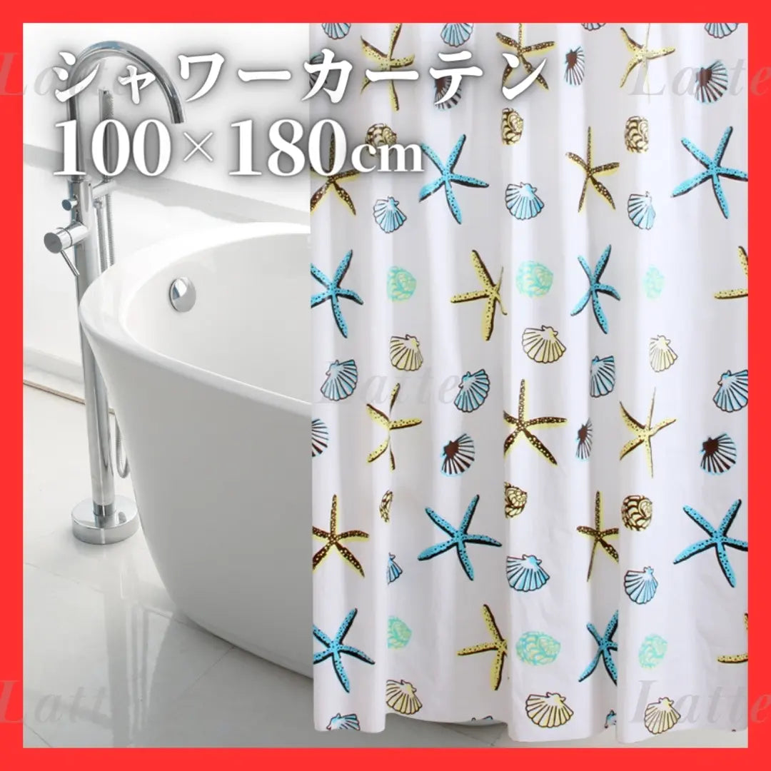 Cortina de ducha 370 100 x 180 cm, divisor de baño, impermeable, para baño