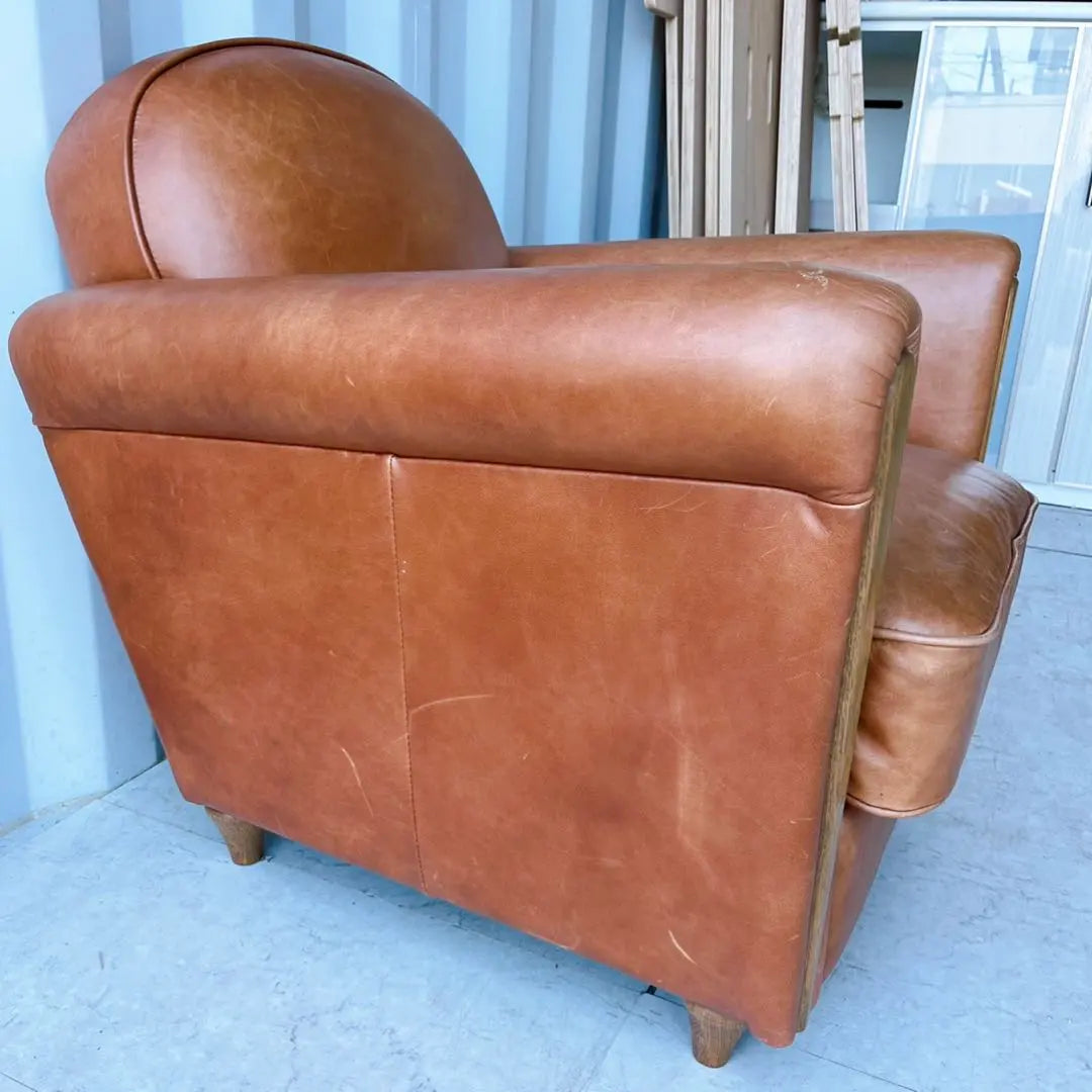 Free installation! Acme Furniture Genuine Leather Oak Club Chair Smooth Leather✨