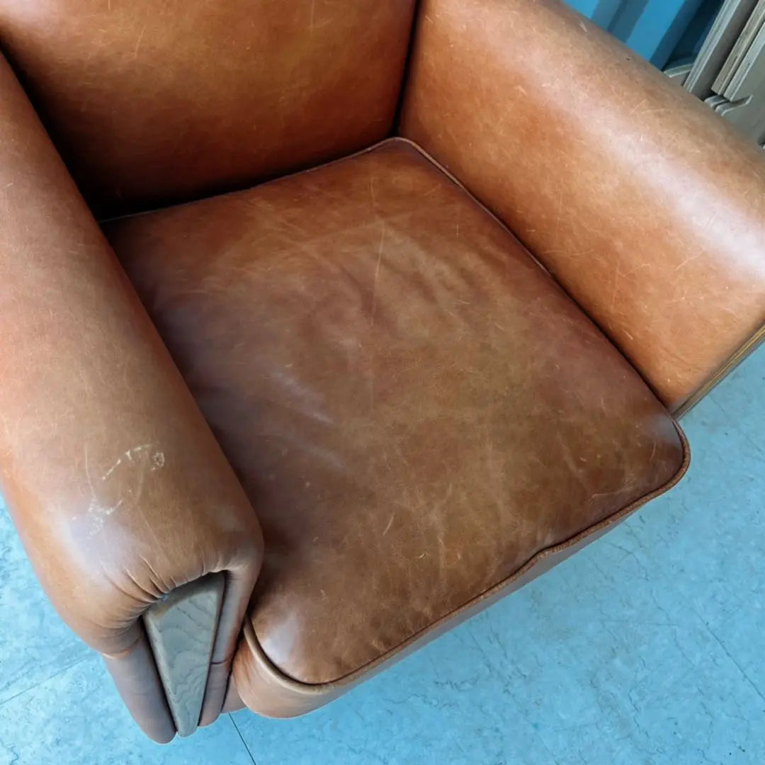 Free installation! Acme Furniture Genuine Leather Oak Club Chair Smooth Leather✨