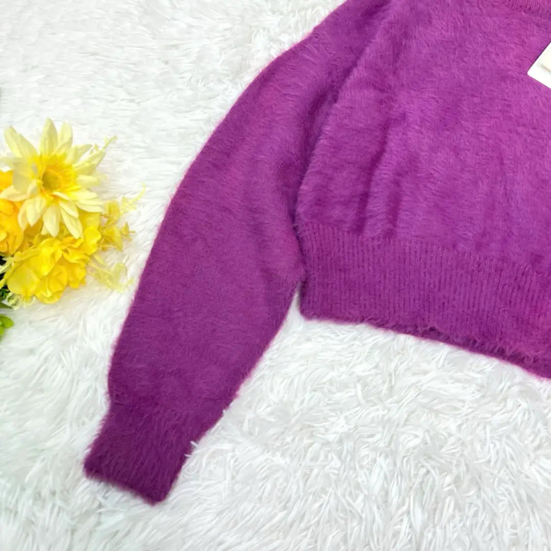 ✨New Grail Short length Knit Crew neck Sweater F Purple